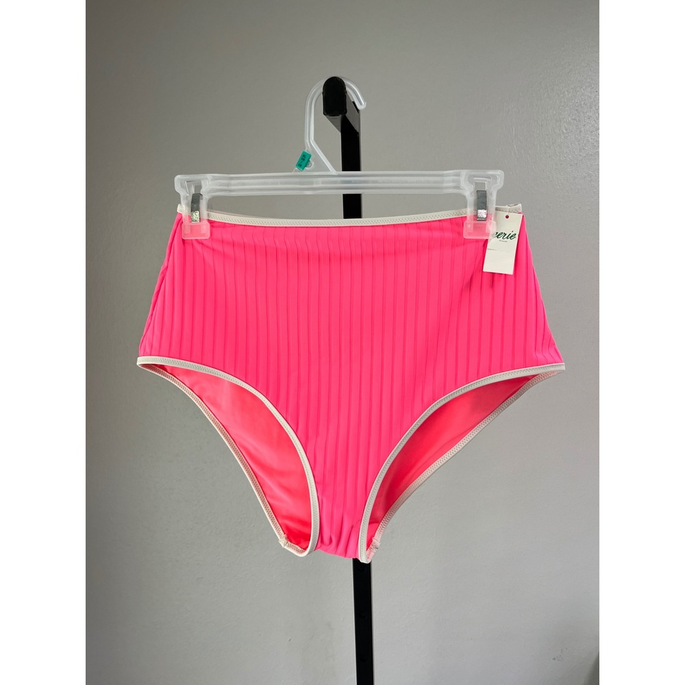 Aerie Pink High Waisted Full Coverage Ribbed Swim Bottoms NWT 1756-5339 Size M